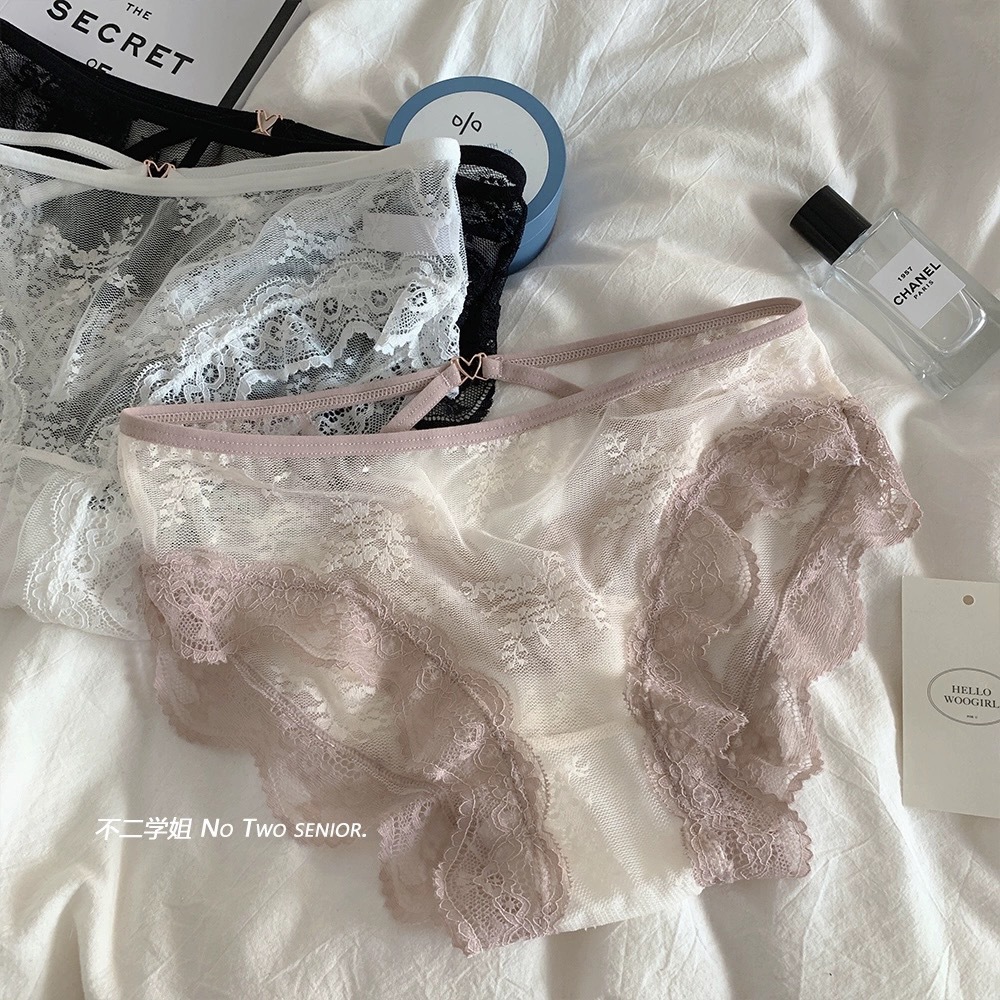 日系舒适纯色性感内裤秋季螺纹字母内裤纯棉女生中腰女士三角裤详情3