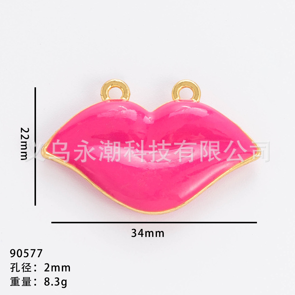 Yiwu Accessories Alloy DIY accessories Spring and Summer bestsellers Red lip earrings, earrings, necklaces, pendants, niche design styles pic 16