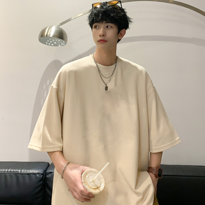 2025 Summer couple student Hong Kong-style trendy ins solid color short-sleeved T-shirt, versatile and casual fashion top pic 6