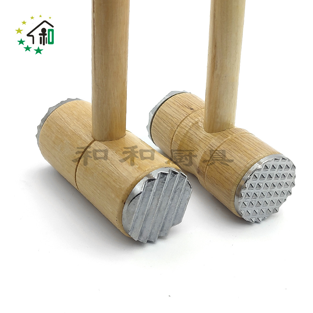 Kitchen wooden handle meat hammer, double-sided tendon breaker, steak hammer, tender meat beating hammer, meat smashing hammer, aluminum alloy meat loosening hammer pic 19