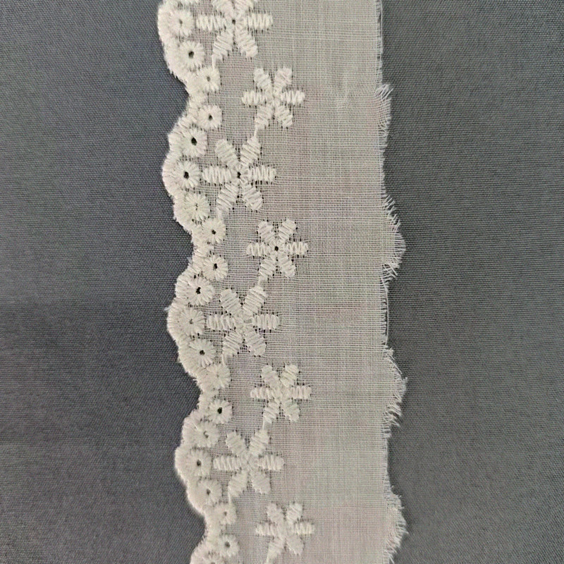 Wholesale of cotton embroidered lace, hollowed-out lace, embroidered skirt hem, clothing accessories, milk silk, perforated, barcode 2.5 pic 61