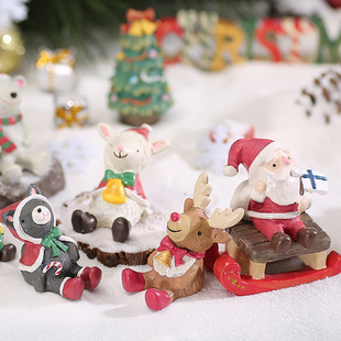Christmas animal gifts, creative resin ornaments, Christmas rabbits, snowmen, elderly people, elk tabletons, home and living room decorations pic 4