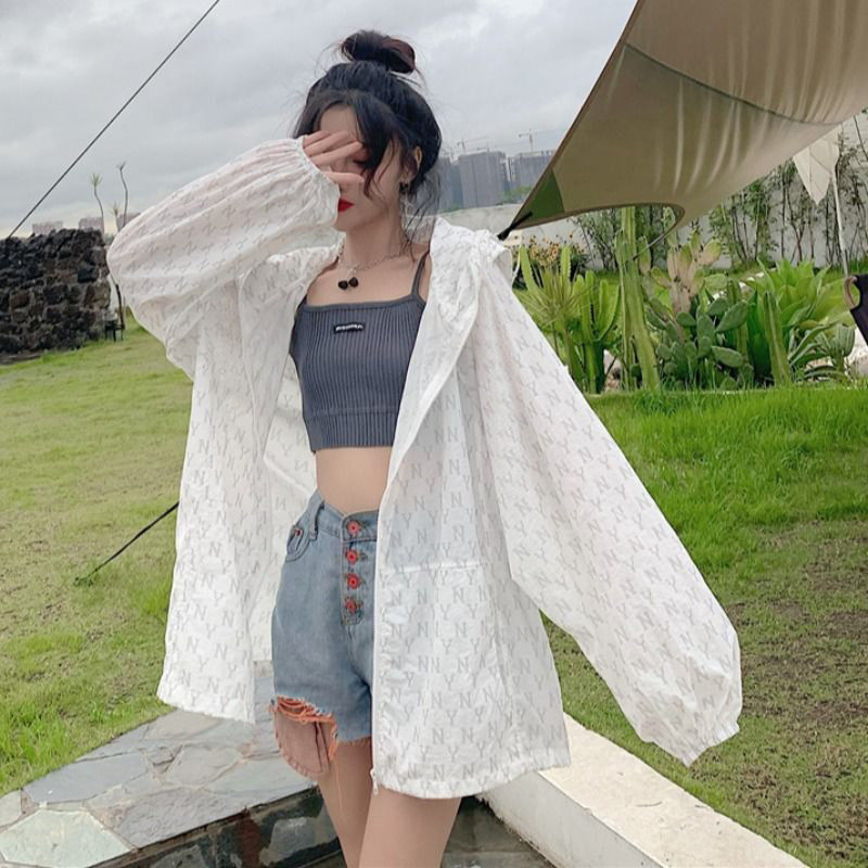 防晒衣女夏季新款长袖冰丝薄外套防紫外线宽松韩版学生反光上衣潮详情7