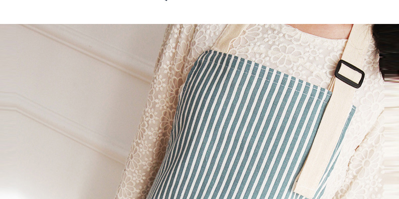 外贸跨境广告棉麻围裙批发韩版时尚家务工作餐厅围腰家用厨房围裙详情11