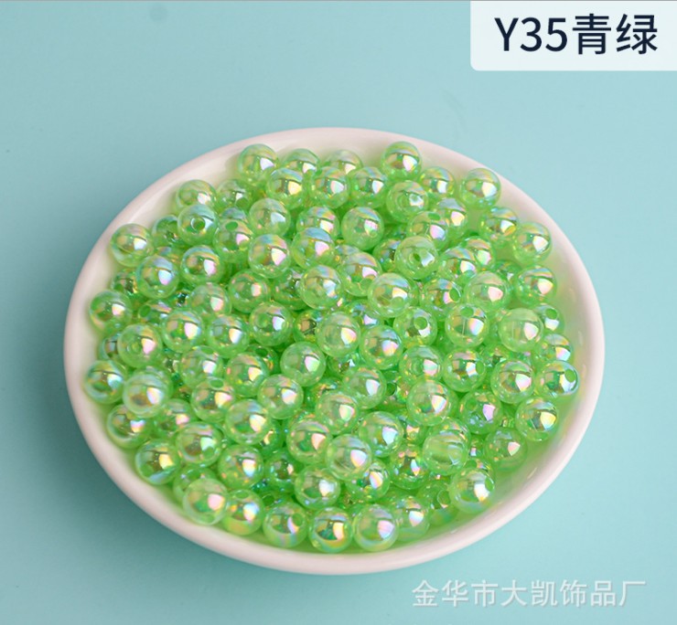New macaron-colored camellia beads perforated solid rose loose beads diy beading material resin accessories pic 32