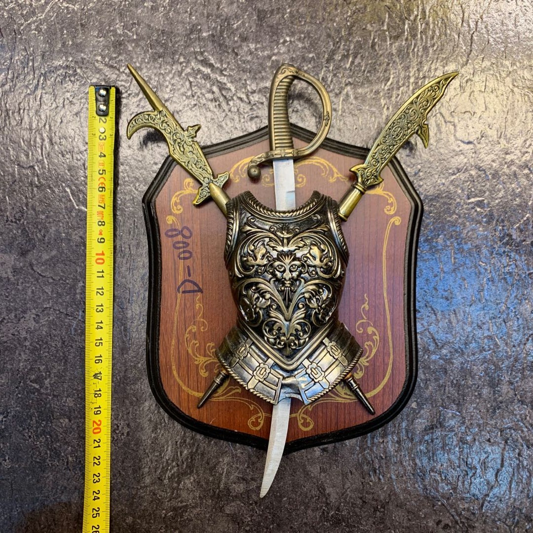 The shield home decoration European classical handicraft decoration sword wall-hanging style pic 1
