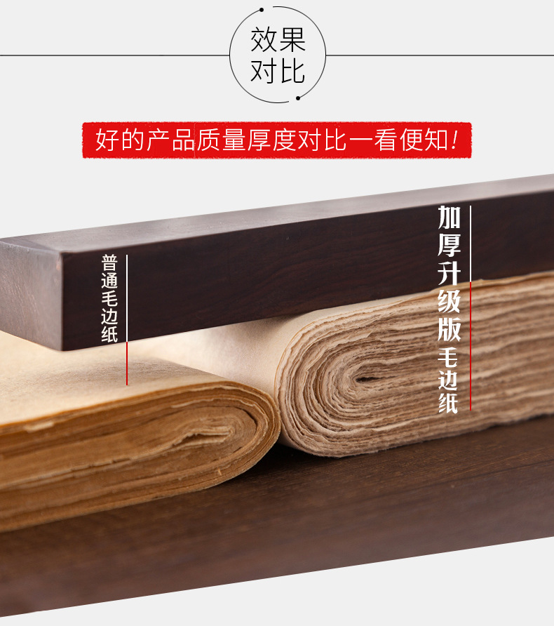 Thickened antique rough-edge paper without grids, four-foot, three-foot and six-foot practice paper for calligraphy and traditional Chinese painting beginners and students pic 7