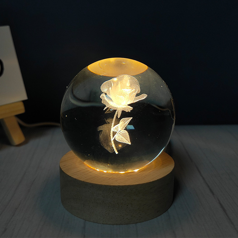 3D inlaid luminous crystal ball decorative item pic 15