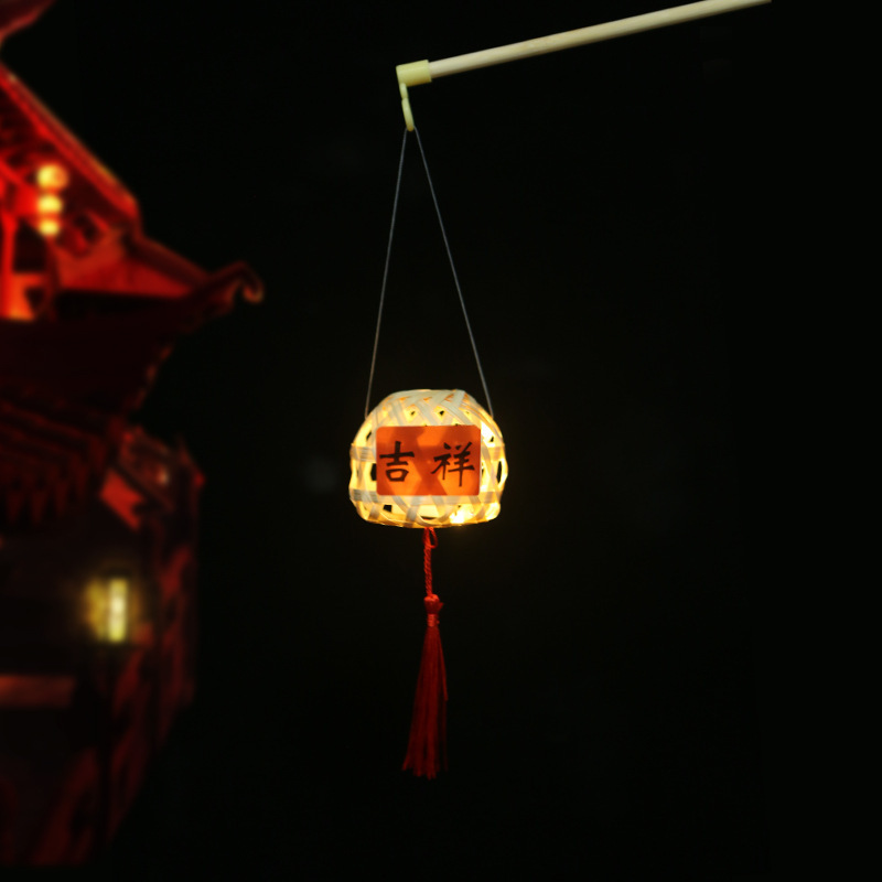 中秋节小灯笼2024新款古风挂饰儿童兔子花灯竹编手工diy手提发光详情31