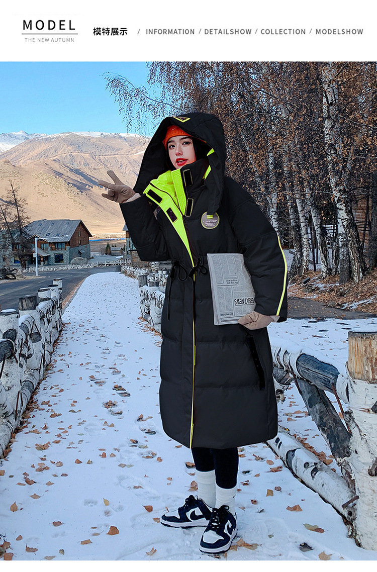 2022 mujer engrosada sobre la rodilla suelta abajo chaqueta regular medio largo commuter solid color abajo invierno nuevo pic 22