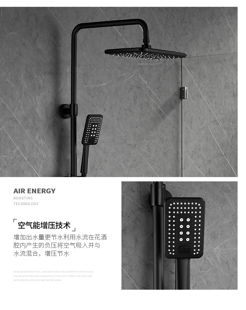 Wanfeng Sanitary Ware AirDance Flying Rain Series Extra-large top-spray Shower Head All-copper thermostatic Shower Set pic 9