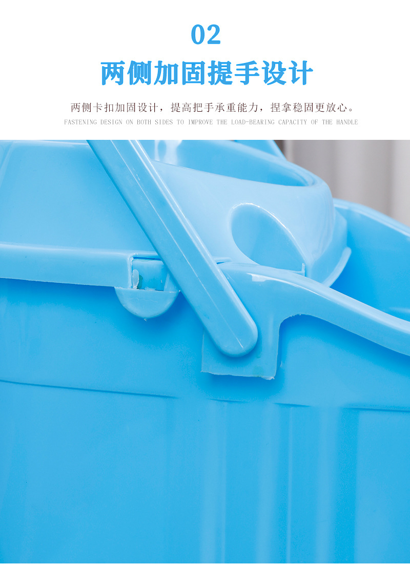 Wheeled plastic floor mop bucket, household cleaning mop bucket, thickened PP mop, wrung water bucket, wheeled household cleaning bucket pic 10