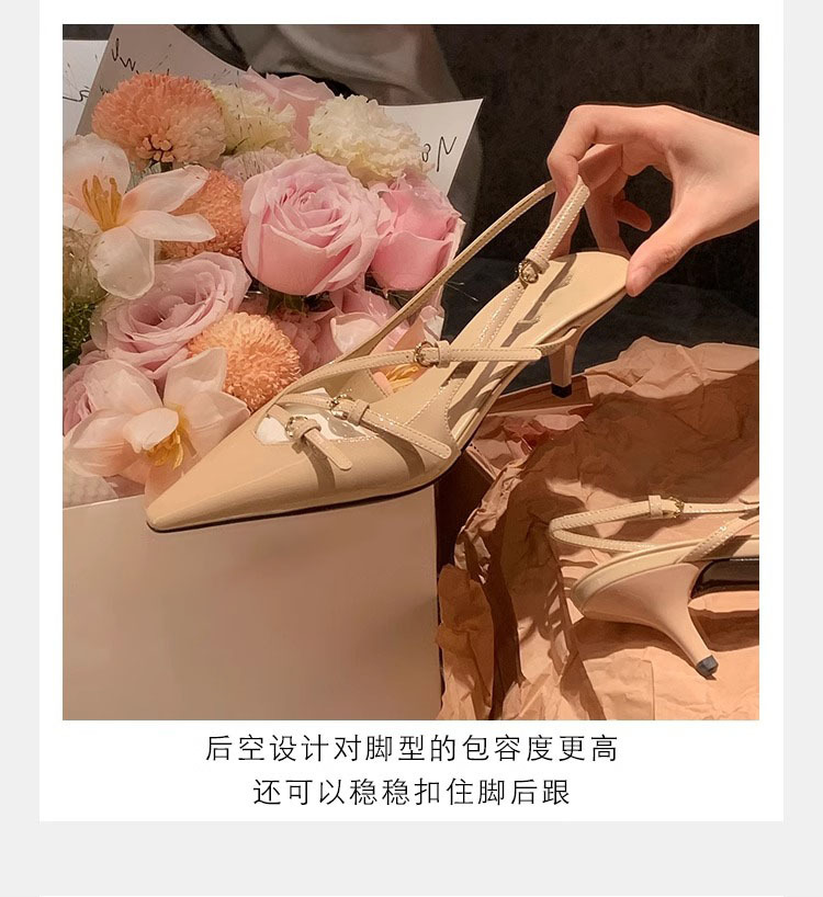 时尚真皮女鞋气质单鞋凉鞋女一字带尖头高跟鞋细跟女鞋2024春夏季详情9