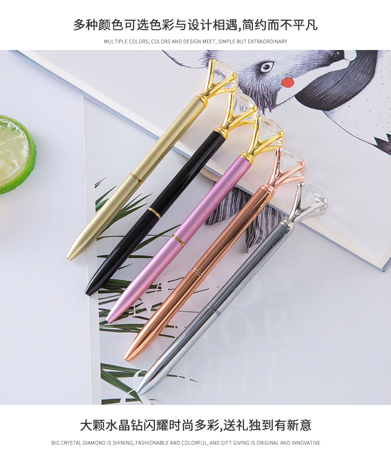 Diamond pens, metal ballpoint pens, large diamond pens, advertising pens, gift pens are in stock and can be printed with logos. Factory wholesale pic 7
