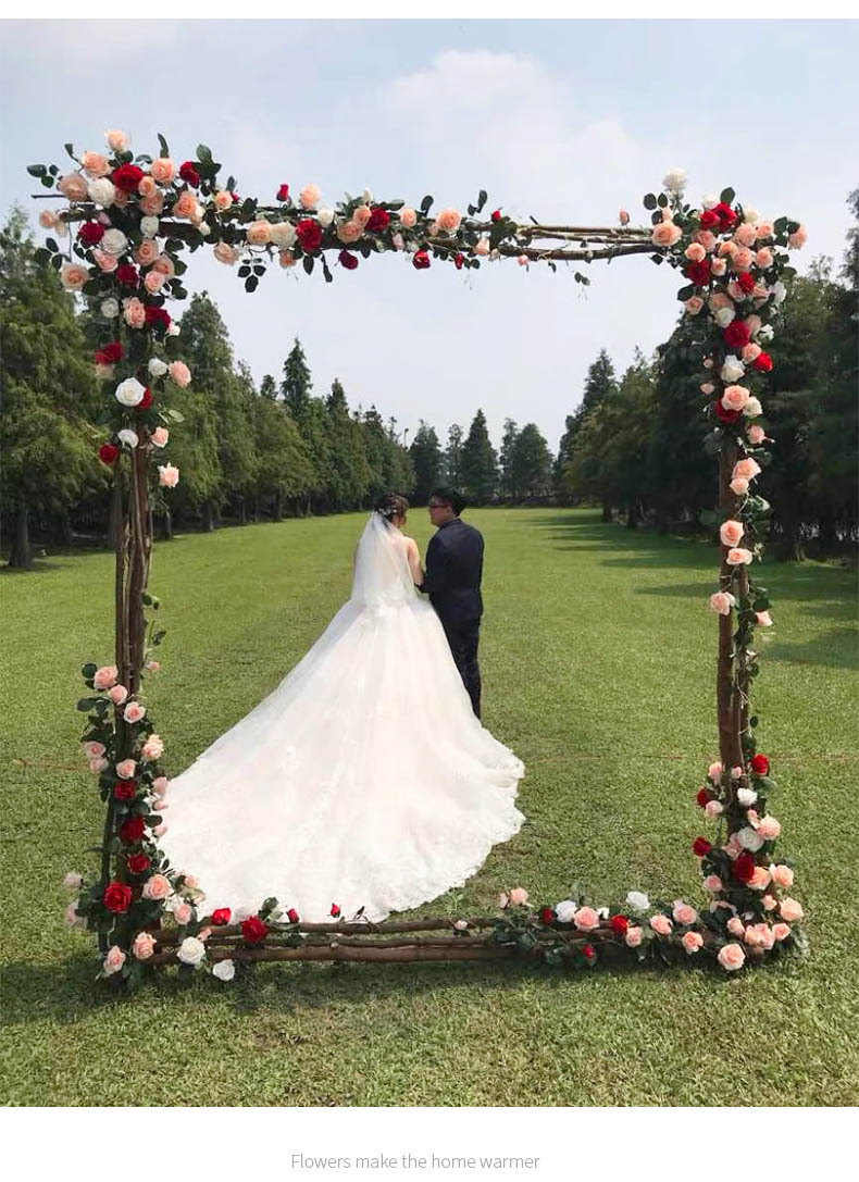 Wholesale decoration and arrangement of wedding artificial flowers, artificial flowers, vines, pink wedding roses, vines, artificial flower vines pic 22