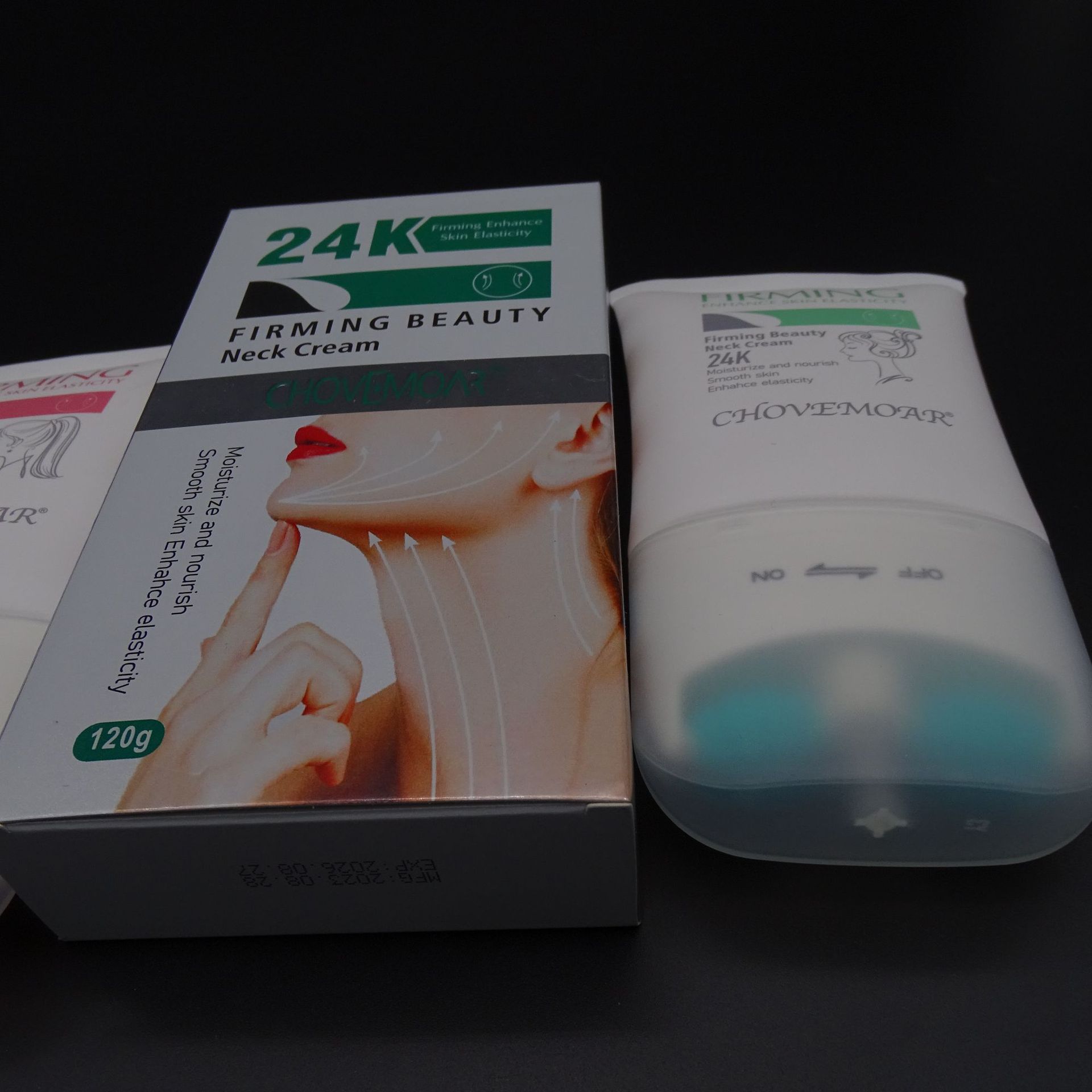 跨境外贸颈部护理按摩霜颈纹补水保湿滋润按摩霜双滚轮美颈霜工厂详情4