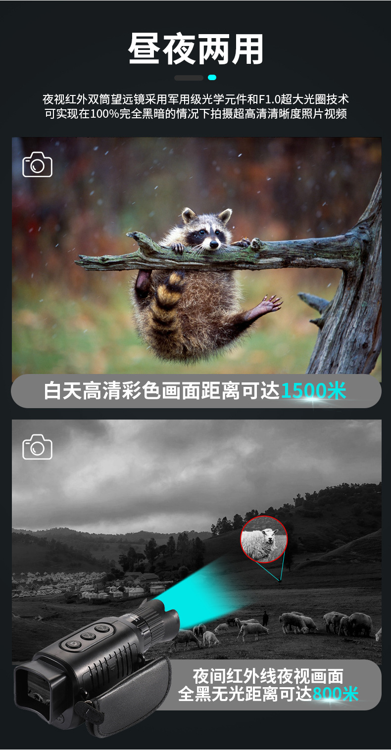 Cool Hangxin is the original manufacturer of all-black visible infrared night vision devices and digital dual-purpose single-tube outdoor telescopes for day and night use pic 13