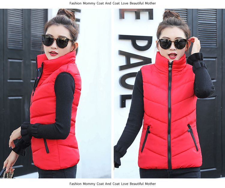 羽绒棉坎肩女马甲新款洋气流行时尚马夹女短款外搭叠穿小马甲详情13