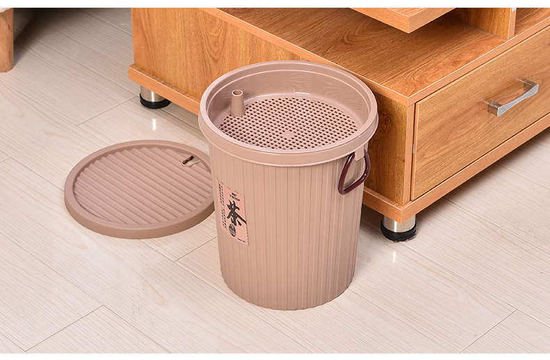 Thickened plastic filter round tea residue bucket, drainage bucket, living room household tea bucket, tea set trash can, portable pic 20
