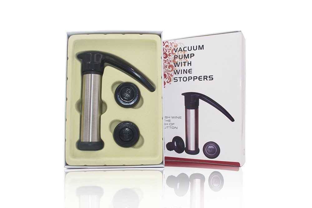 Red wine vacuum stopper one-pump two-stopper set, stainless steel vacuum pump, red wine vacuum bottle stopper set, household red wine set, bar supplies, hotel supplies, cocktail set, vacuum pump pic 5