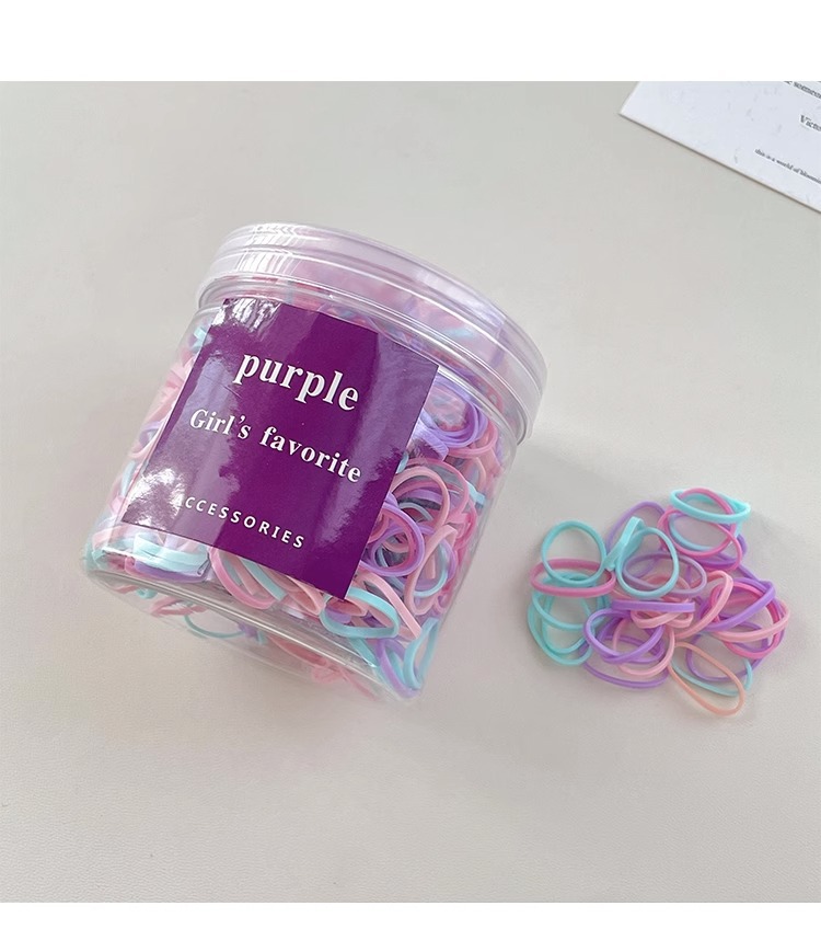 黑色一次性橡皮筋女扎头发高弹力发绳不伤发发圈儿童头绳编发发饰详情23