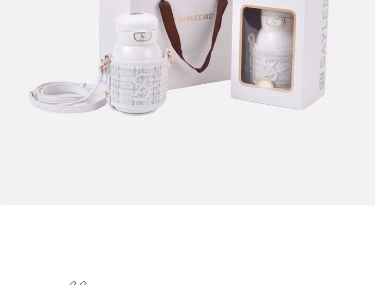 HISAYLEE小立高颜值媛悦双饮吸管水杯子保温杯杯套手拎便携女生礼详情18