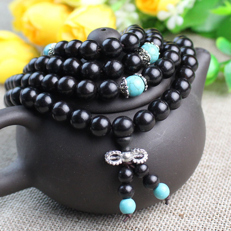 Wholesale of 108 pieces of ebony Buddhist prayer beads and cultural play bracelets from the manufacturer. East African purple sandalwood prayer beads for men and women as gifts pic 8