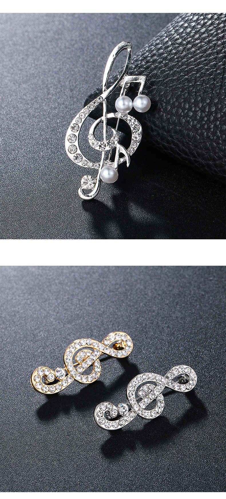 韩版时尚高档奢华胸针创意款音符胸花服饰别针服饰配饰女音乐符号详情7