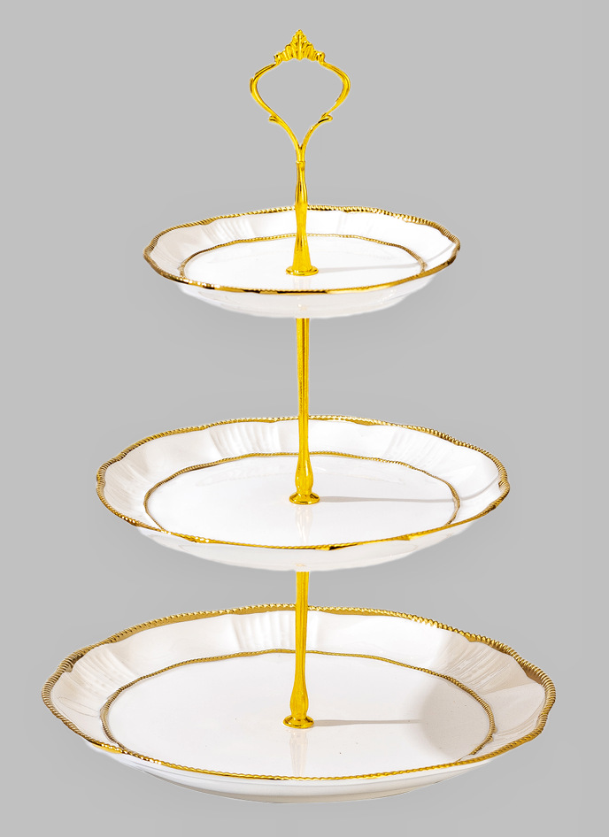 Wholesale of light luxury ceramic tableware sets, high-end gold-plated plates with gold edges pic 11