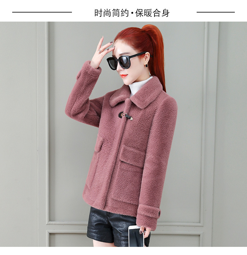 A short tweed coat for women, 2020 winter new style, fashionable and trendy for petite people, imitation mink woolen overcoat pic 19