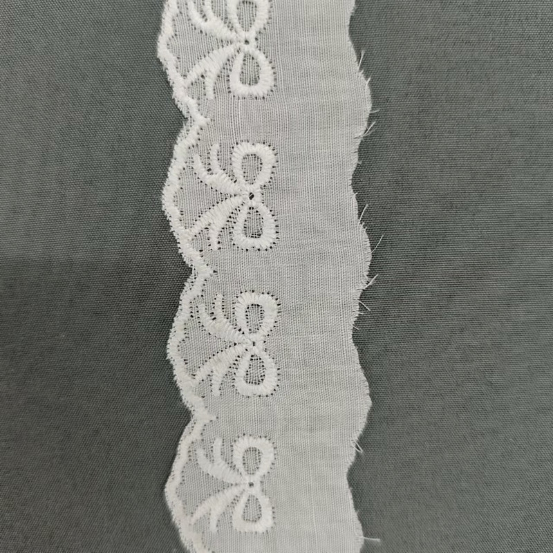 Wholesale of cotton embroidered lace, hollowed-out lace, embroidered skirt hem, clothing accessories, milk silk, perforated, barcode 2.5 pic 21
