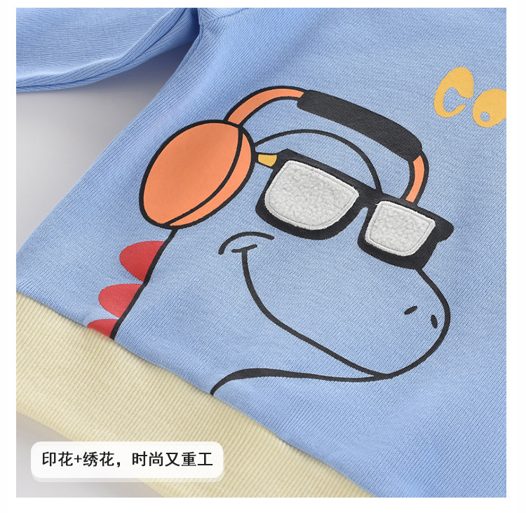 2024秋冬季新款儿童纯棉卫衣撞色宽松长袖休闲卡通套头外套卫衣详情16