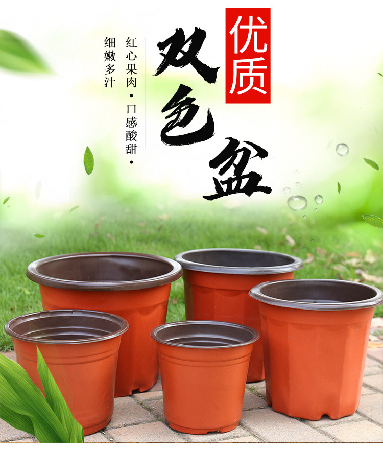 一次性育苗盆双色盆钵塑料简易花盆软塑料育苗双色花盆种植盆包邮详情1