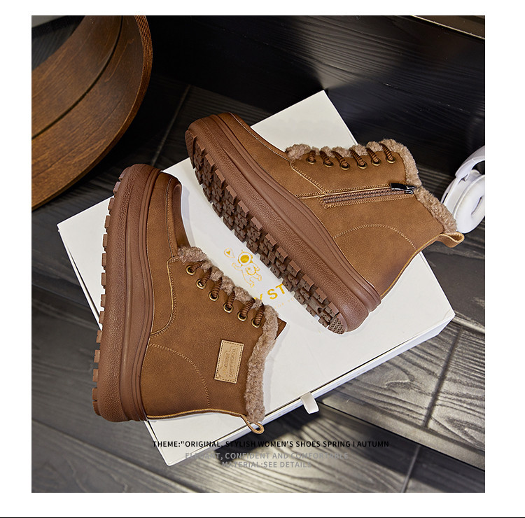 新款厚底雪地靴女2024冬季女士加绒保暖短靴女复古名族风百搭女靴详情41