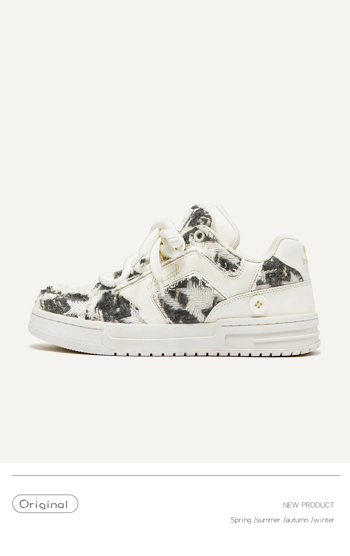 广州鞋破坏美学系列小香风面包鞋潮流低帮板鞋潮鞋男女同款女鞋子详情9