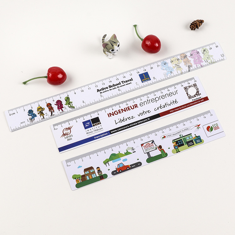 Cartoon advertisement PS set ruler, plastic straight ruler, acrylic student ruler set protractor, transparent soft set square pic 39