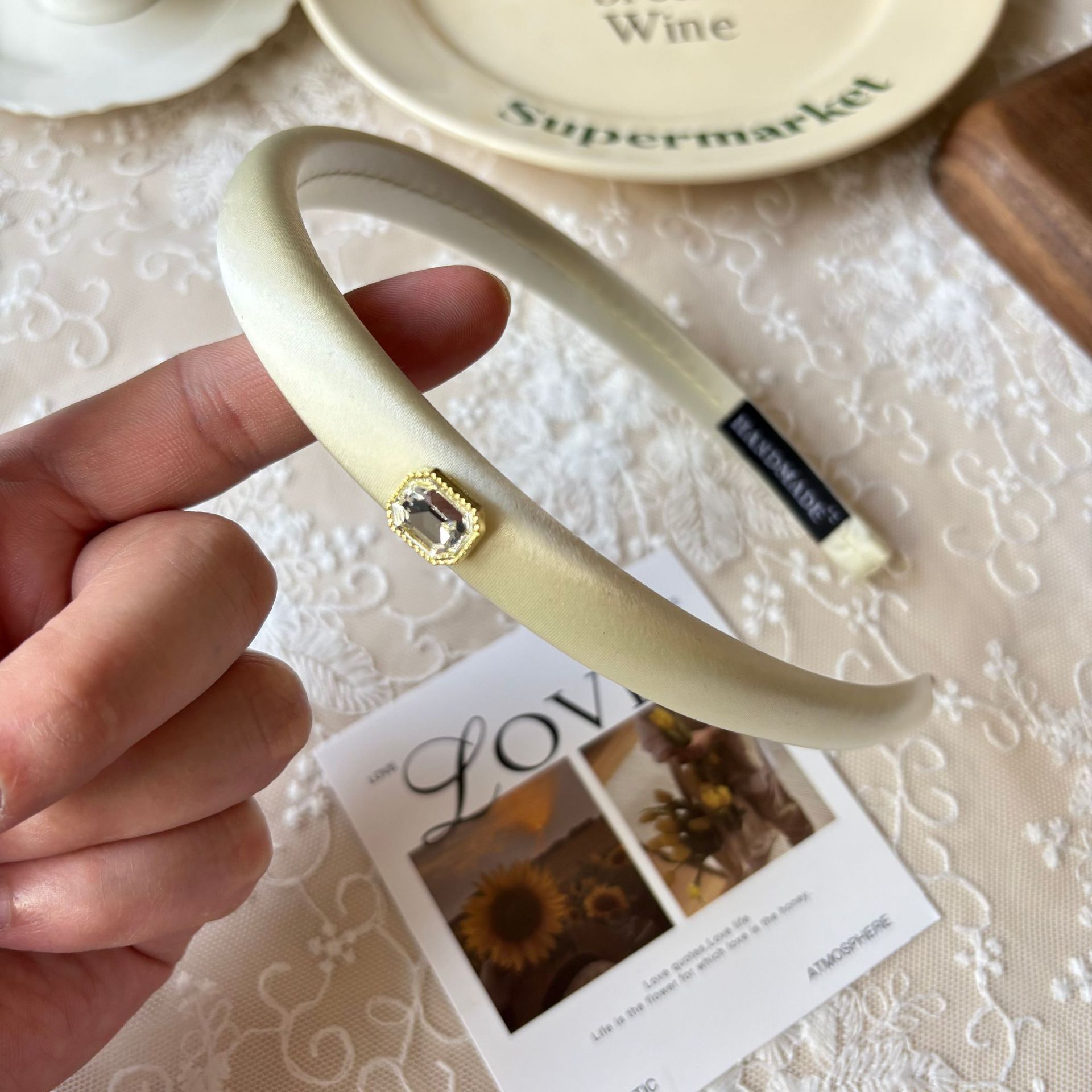 Spring new solid-color satin hair band for women, high head pressure headband, high-end and light luxury hair tie and hairpin headwear pic 23