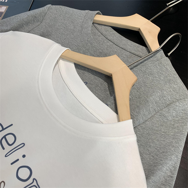 Playful and youthful embroidered printed puppy loose straight top straight-shoulder round-neck long-sleeved T-shirt for women 2025 early Spring G021418 pic 44