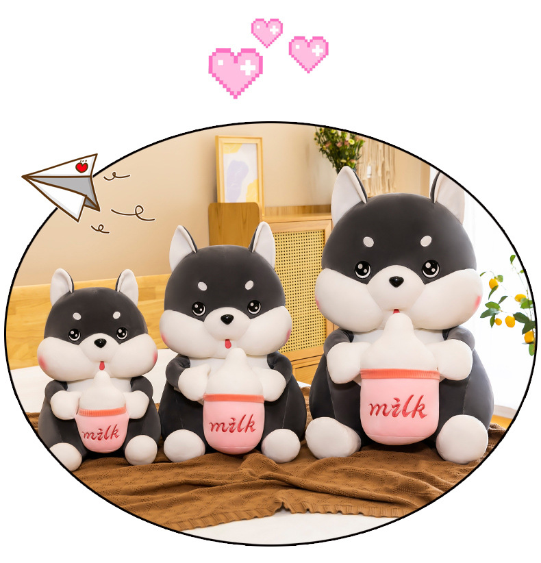 网红奶瓶哈士奇公仔毛绒玩具可爱二哈玩偶女生睡觉抱枕布娃娃详情15