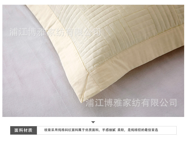Export supply of pure cotton twill pillowcases, thickened cotton-padded dormitory household pillow core covers, 50*70 quilted pillowcases pic 9