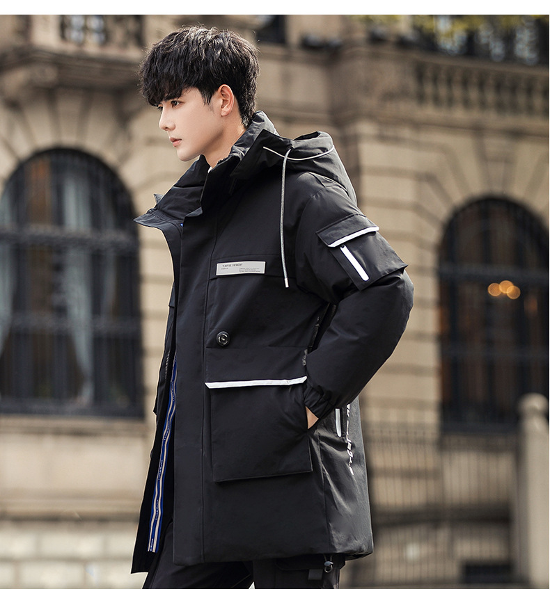 工装羽绒服男中长款2022年冬季新款男士保暖外套百搭男装潮牌上衣详情18