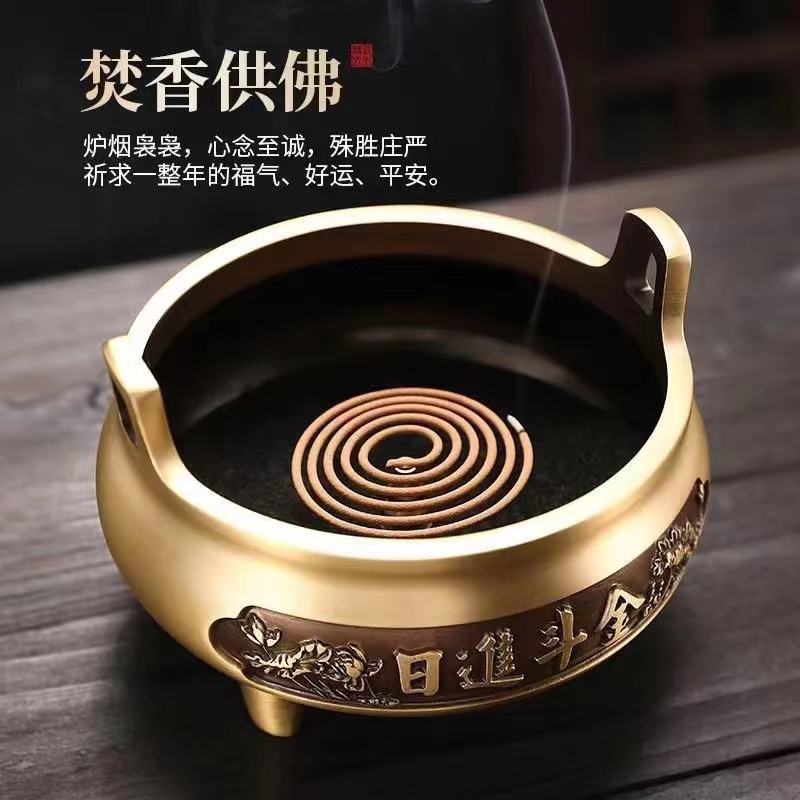 The pure copper incense burner for home use has a noble texture and makes burning incense more pleasant pic 5