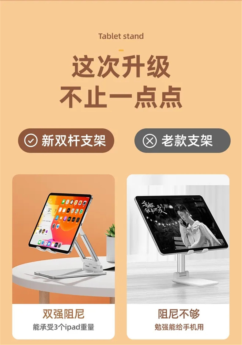 平板电脑支架托桌面支架学生网课支撑架 折叠伸缩pad夹懒人手机架详情6