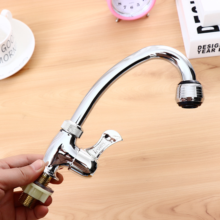 Fengen W9 household stainless steel faucet, sink, vertical curved quick-opening column kitchen faucet pic 4