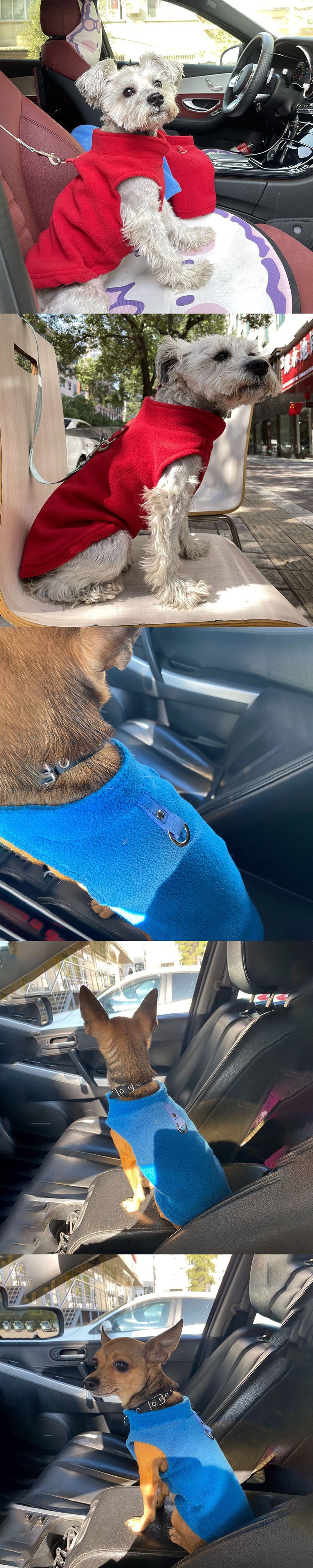 Ropa de mascotas otoño invierno engrosado caliente shaker pelusa ropa de perro color sólido moda sudadera chaleco ropa de mascotas pic 2