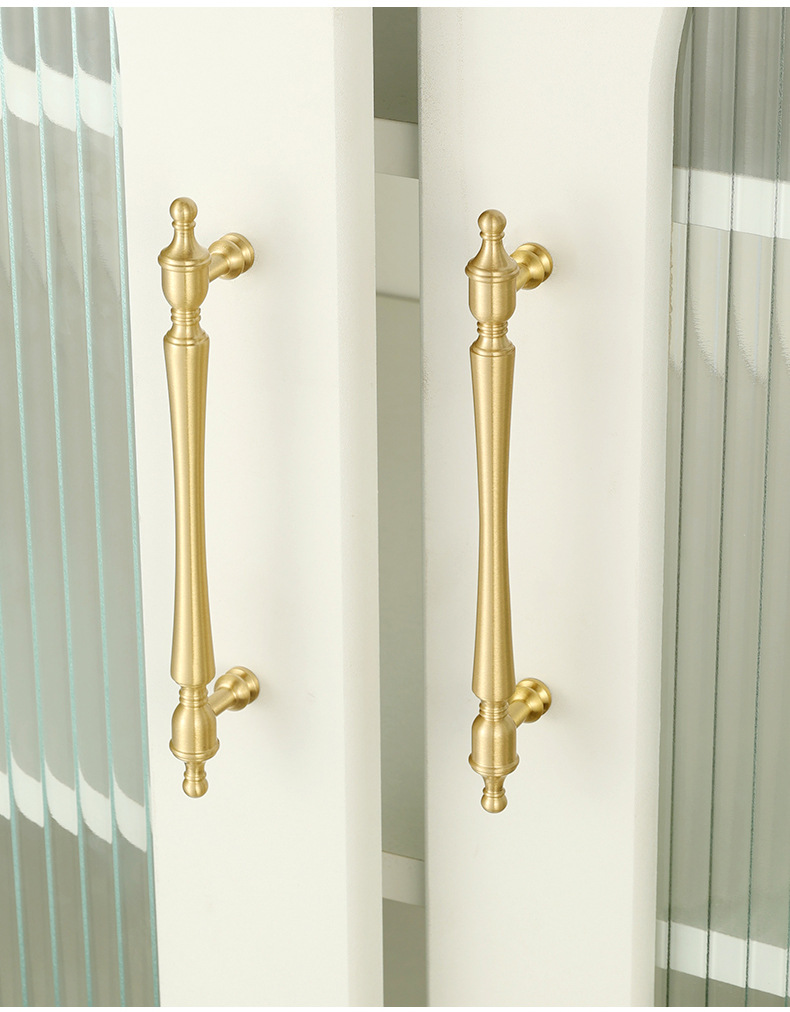 批发柜门拉手法式轻奢衣柜抽屉门把手美式黄铜柜子橱柜餐边柜拉手详情14