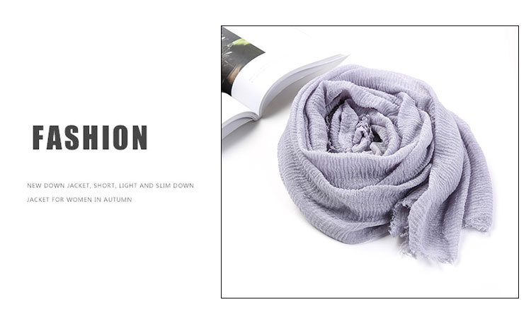 New solid-color long scarves for sun protection, single-color versatile shawls, cotton, linen and silk scarves in stock from the manufacturer, custom-dyed wholesale pic 18