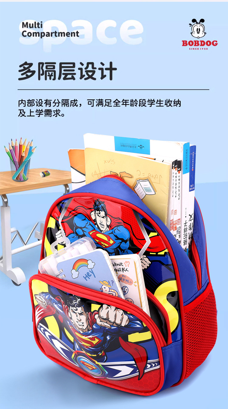 外贸厂家新款库洛米幼儿双背男女孩减负双肩包卡通防水书包详情9