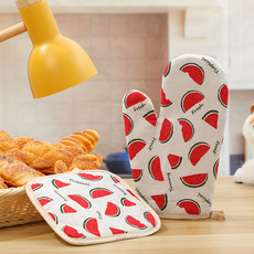 Best-selling Japanese-style apron for home kitchen, waterproof and oil-resistant, cute Korean-style Nordic-style heat-resistant microwave three-piece set pic 8