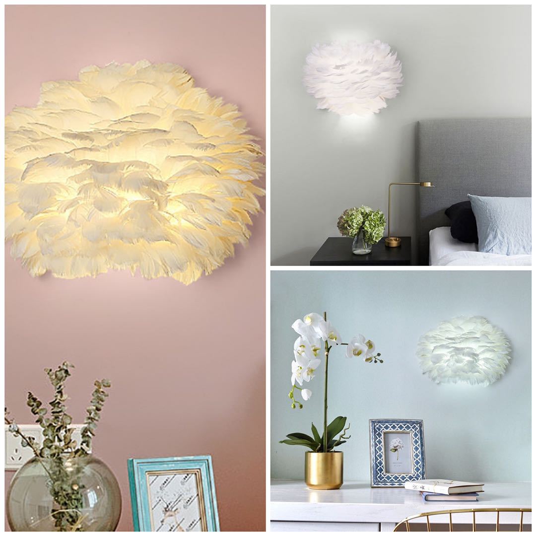 In stock, there are feathered fabric with white goose feathers, feathered edge lampshades, chandelier strips, light strips, decorative clothing accessories pic 13